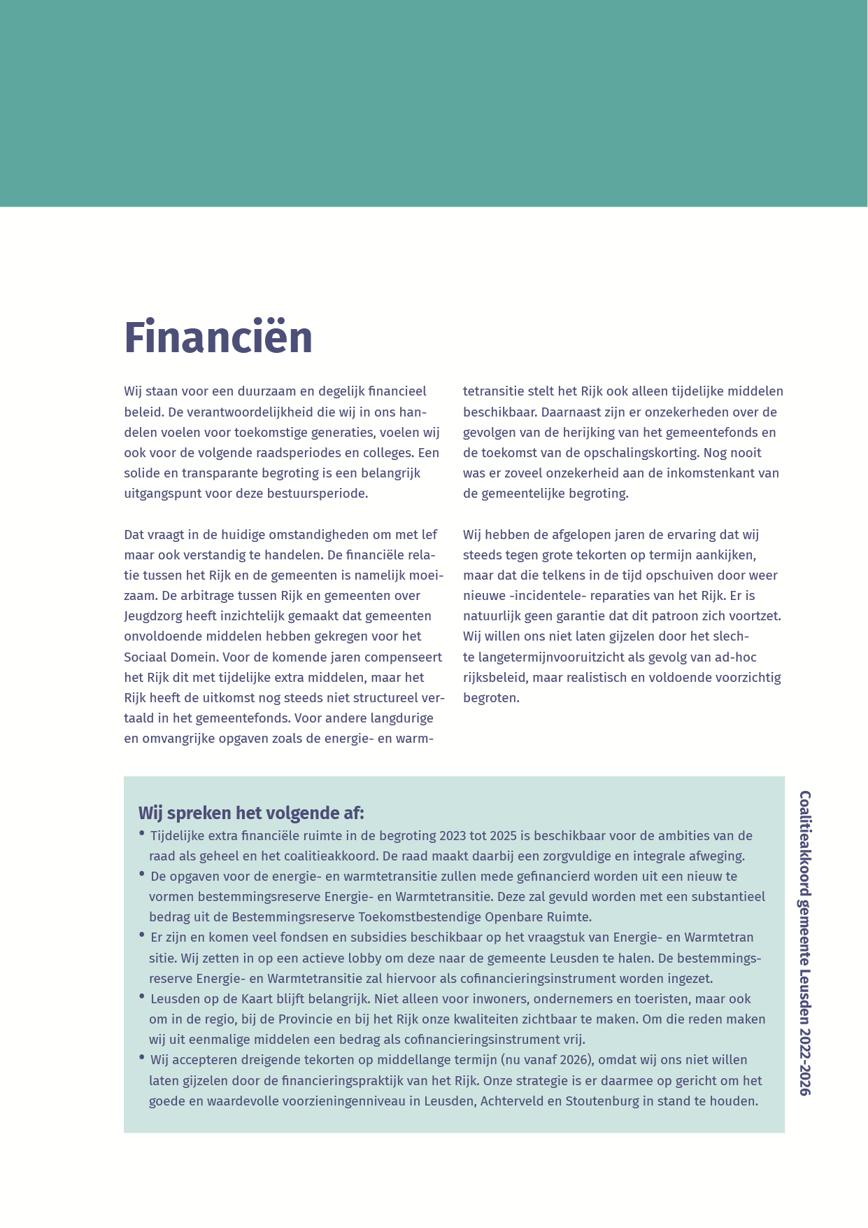 coalitieakkoord Leusden